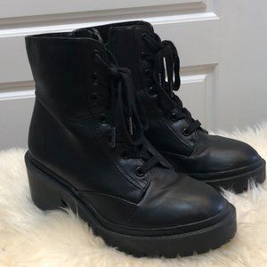 Black Chunky Combat Boot